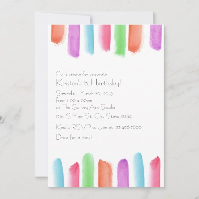 Konstnärlig födelsedag inbjudningar (Framsida)