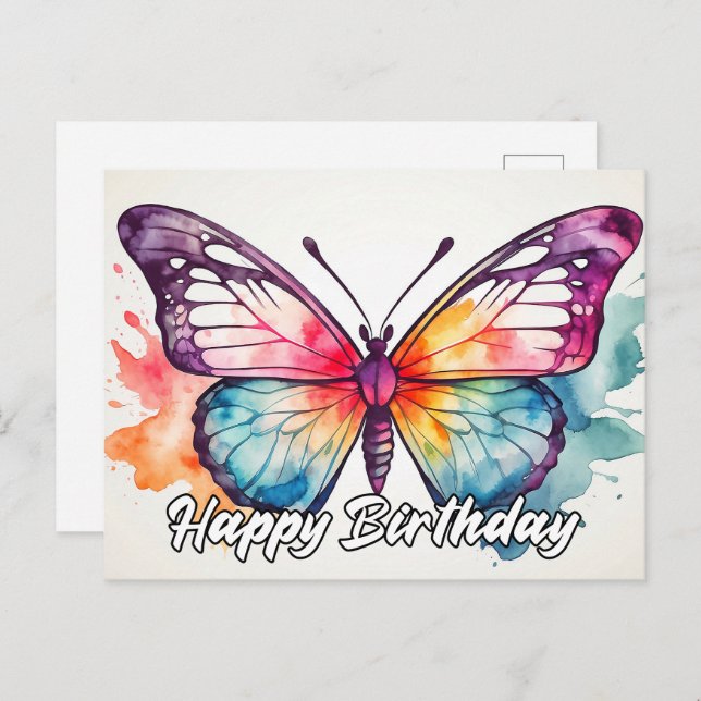 Konstnärlig födelsedagskalkkonst i grattis på föde helg vykort (Fram/baksida)