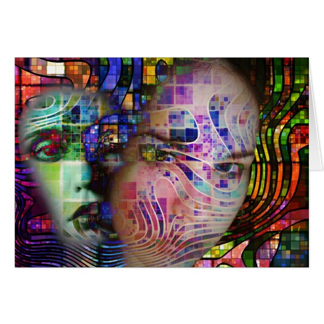 Konstnärlig förvirring av hjärndimma hälsningskort (Framsidan Horizontal)