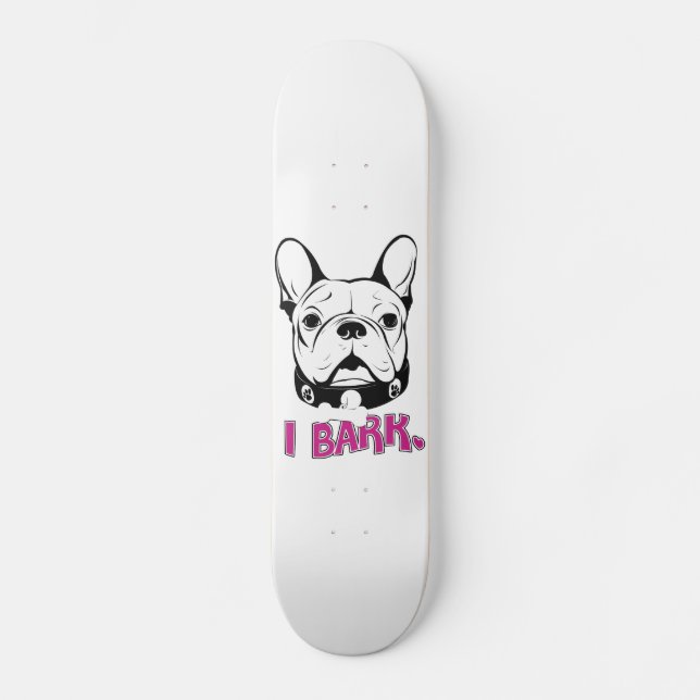 Konstnärlig fransk bulldogg"skäll" design skateboard bräda 21,5 cm (Framsida)