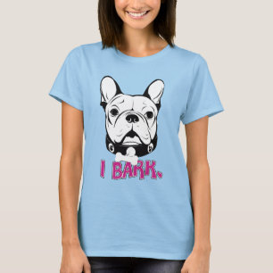 Konstnärlig fransk bulldogg"skäll" design t shirt