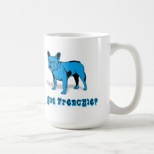 Konstnärlig fransk bulldogghund avelndesign kaffemugg
