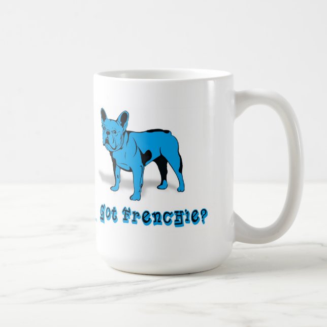 Konstnärlig fransk bulldogghund avelndesign kaffemugg (Höger)