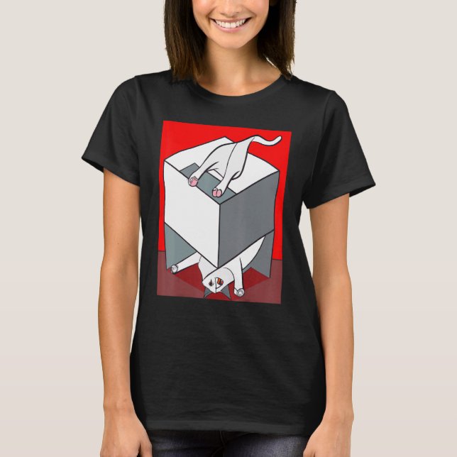 Konstnärlig freaky katt kitten meme t shirt (Framsida)