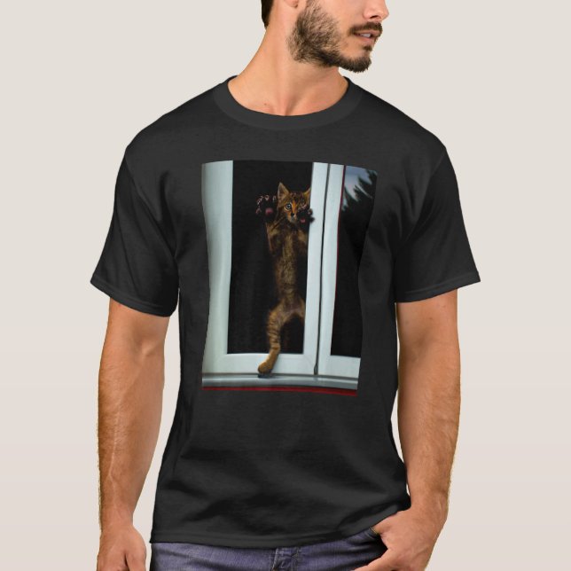 Konstnärlig freaky katt kitten meme t shirt (Framsida)