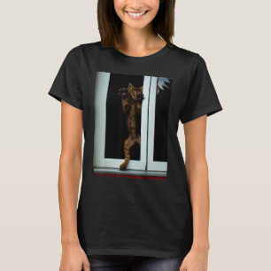 Konstnärlig freaky katt litet katt-meme t shirt