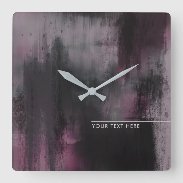 Konstnärlig Fuchsia Modern Abstrakt Fyrkantig Klocka (Framsida)