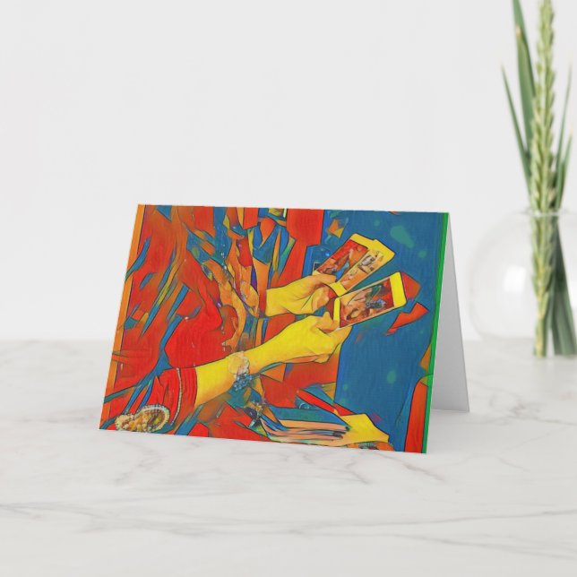 Konstnärlig fysisk tarotläsning kort (Framsida)