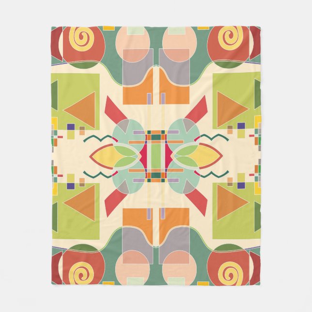 Konstnärlig geometri: färglöst sjölöst Mönster Fleecefilt (Framsidan)