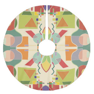 Konstnärlig geometri: färglöst sjölöst Mönster Julgransmatta Borstad Polyester