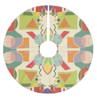 Konstnärlig geometri: färglöst sjölöst Mönster Julgransmatta Borstad Polyester