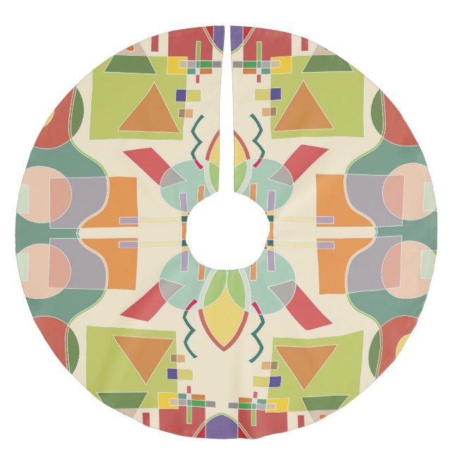 Konstnärlig geometri: färglöst sjölöst Mönster Julgransmatta Borstad Polyester (Framsidan)