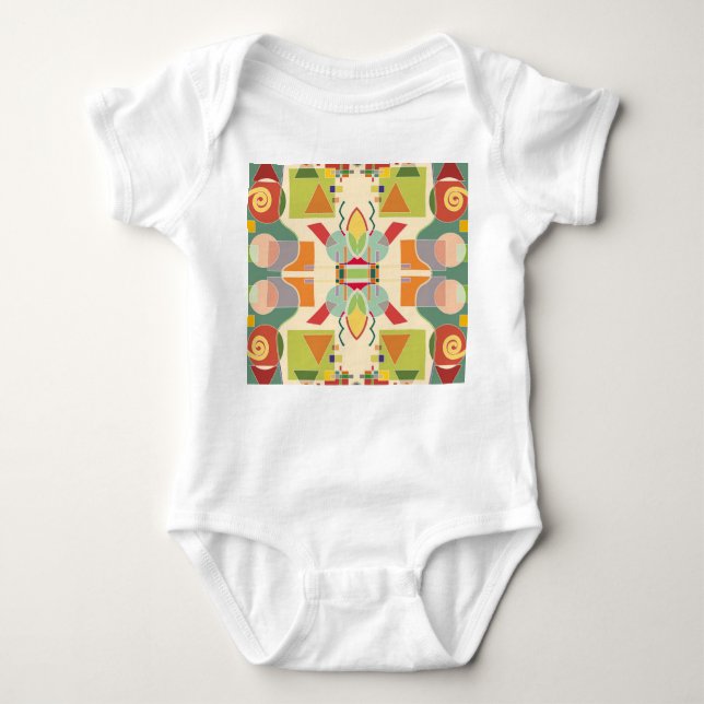 Konstnärlig geometri: färglöst sjölöst Mönster T Shirt (Framsida)