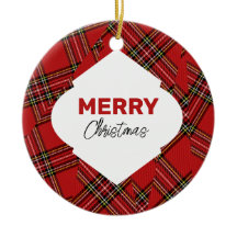Konstnärlig Glitter God Jul Röd Plaid