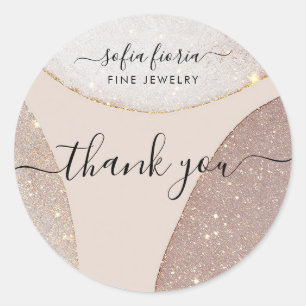 Konstnärlig Glitter judelry Tack Sticker Runt Klistermärke