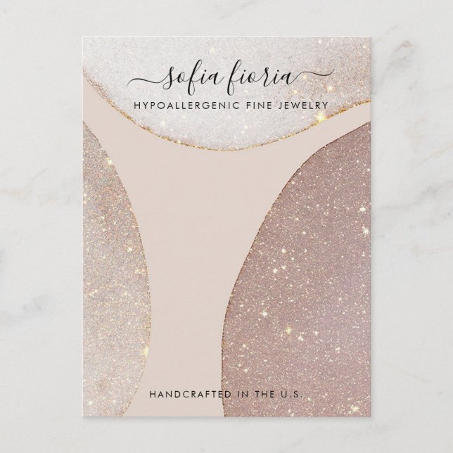 Konstnärlig Glitter Stor Smyckespresentationskort Vykort (Framsida)