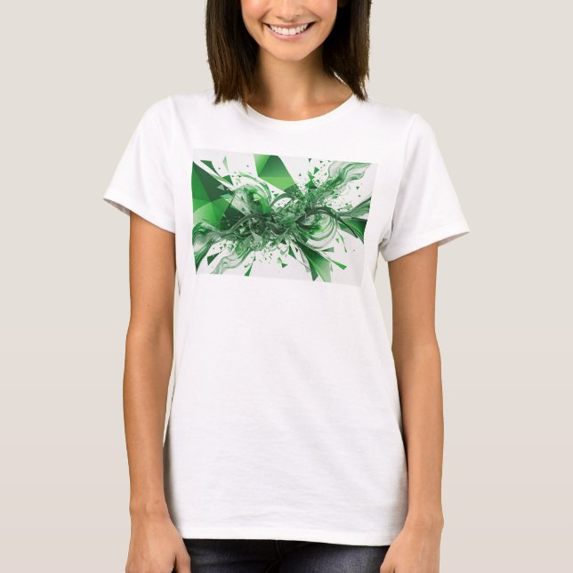 Konstnärlig grön ABSTRAKT KONST Konsttryck T Shirt (Framsida)
