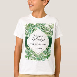 Konstnärlig grön akvariefärg skog t shirt