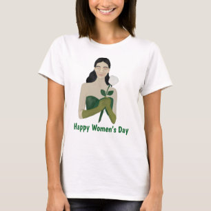 Konstnärlig grön estetisk kvinnlig grafisk t-shirt
