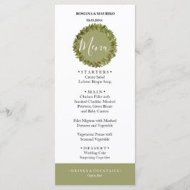 Konstnärlig Grönt Vattenfärg Utandningsluft och må Meny