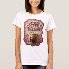Konstnärlig Guld ISKAFFE SÄSON Djärv Design T Shirt