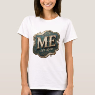 Konstnärlig guld ME EST 2000 fet design T Shirt