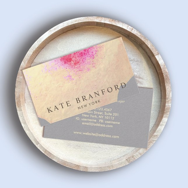 Konstnärlig Guld-vattenfärg i Gult Stor Blommigt A Visitkort (Skapare uppladdad)