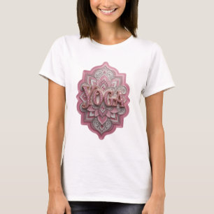Konstnärlig guld YOGA-utskrift T Shirt