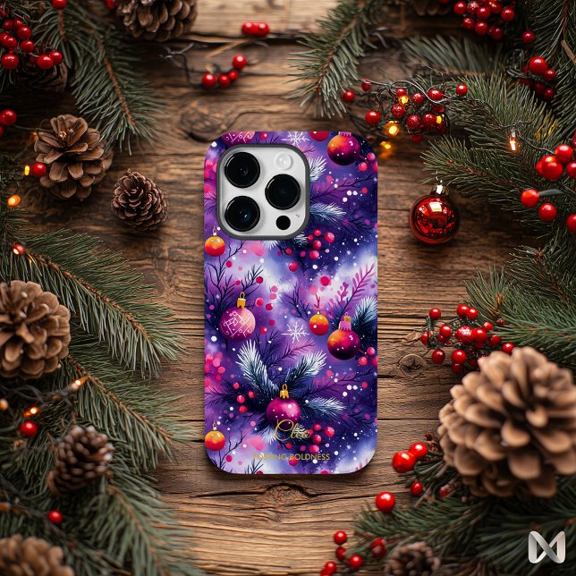 Konstnärlig Helgdag Vibrant Lila Festive Ornament (Skapare uppladdad)