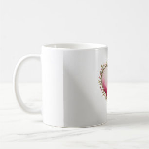 Konstnärlig hjärtformad design kaffemugg