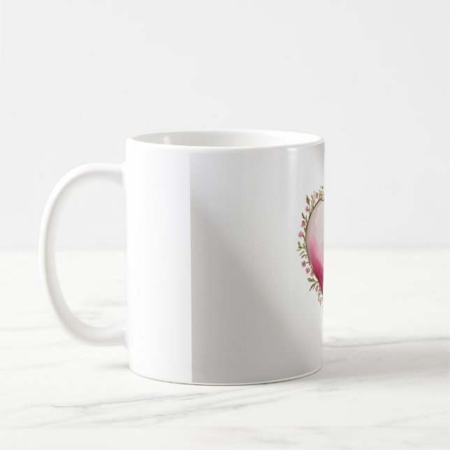 Konstnärlig hjärtformad design kaffemugg (Vänster)