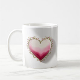 Konstnärlig hjärtformad design kaffemugg