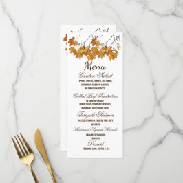 Konstnärlig Höst löv Bröllop Menu Meny
