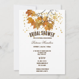 Konstnärlig Höst löv Bröllop Möhippa Inbjudningar