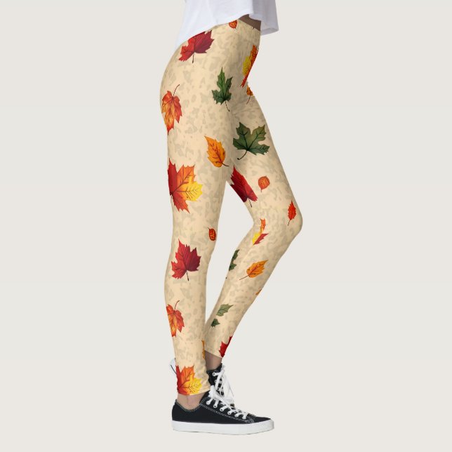 Konstnärlig Höst löv Mönster Leggings (Höger)
