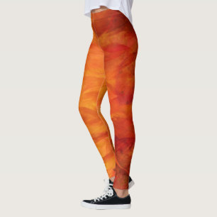 Konstnärlig höst lövdamasker leggings