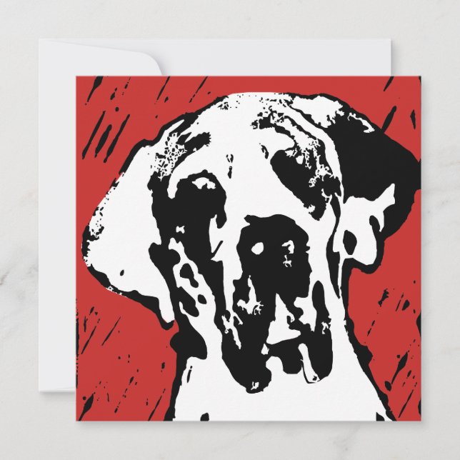 Konstnärlig illustration av Great dane Inbjudningar (Framsida)