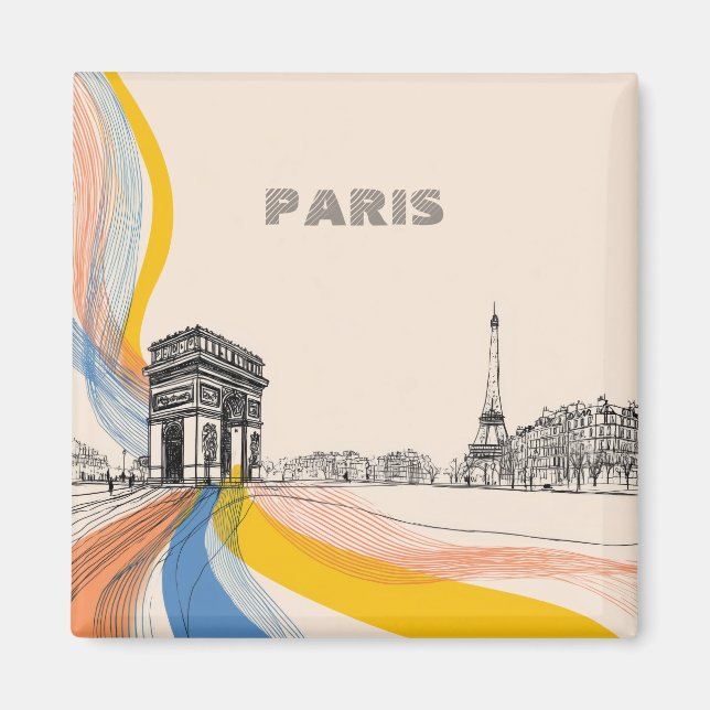 konstnärlig illustration av ikoniska parisiska lan magnet (Framsidan)