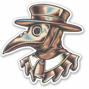 Konstnärlig illustration av pestdoktor klistermärken