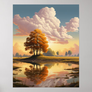 Konstnärlig illustration i liggande poster