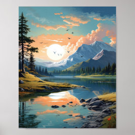Konstnärlig illustration i liggande poster