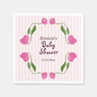 Konstnärlig jugendstil rosa babykalas pappersservett