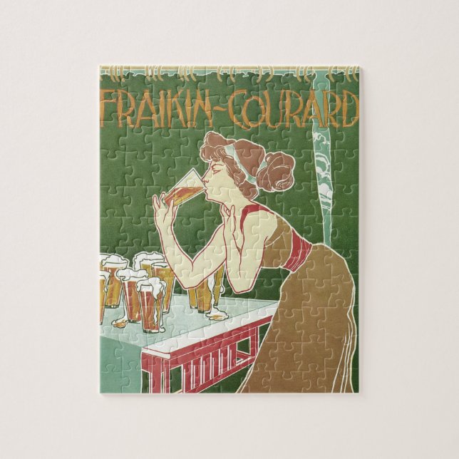 Konstnärlig jugendstilsbrasserie Fraikin-Courard-ö Pussel (Vertikal)