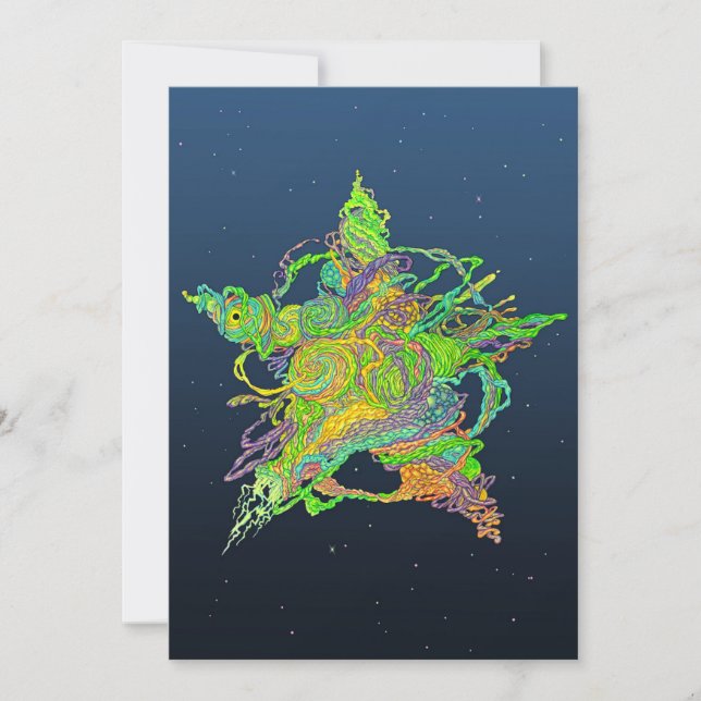 Konstnärlig julstjärna julkort (Framsida)