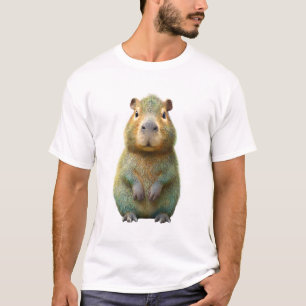 Konstnärlig Kapybara Porträtt i Levande Färger Män T Shirt