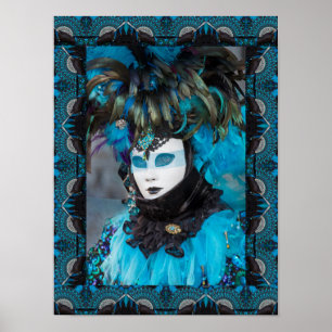 Konstnärlig karnevalskostymporträtt, Venedig Poster