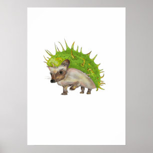 Konstnärlig kastanjepiggsvinbotanik poster