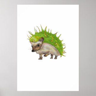 Konstnärlig kastanjepiggsvinbotanik poster
