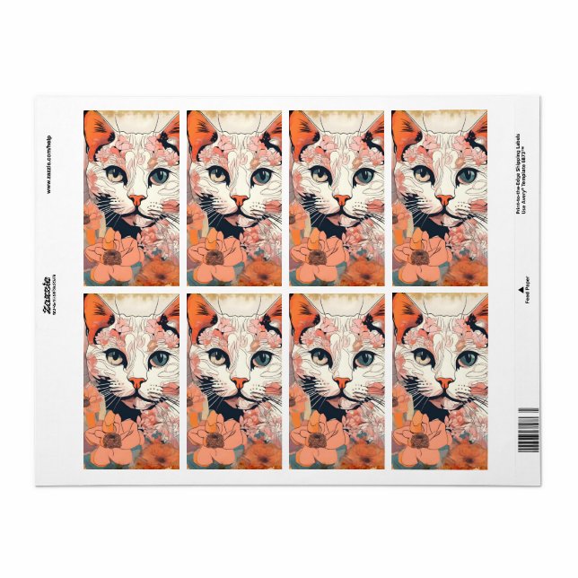 Konstnärlig katt fraktsedel (Helt Ark)