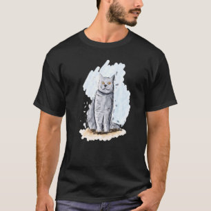 Konstnärlig katt Handritad skiss av en brittisk ko T Shirt